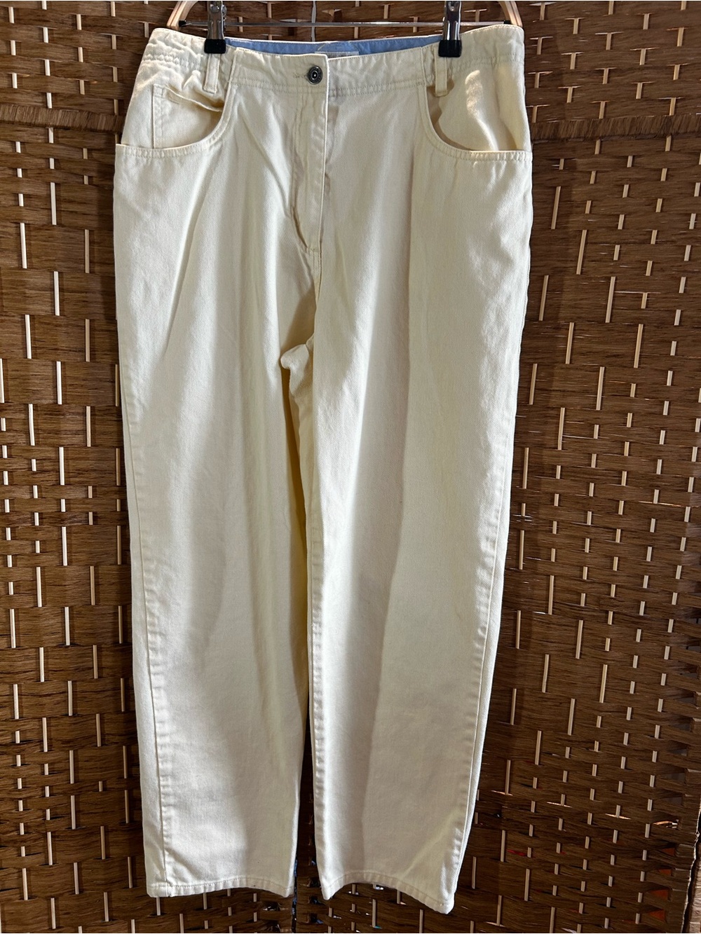 Christopher & Banks Butter Yellow High Rise Cotton Jeans Sz 12 Vintage Straight